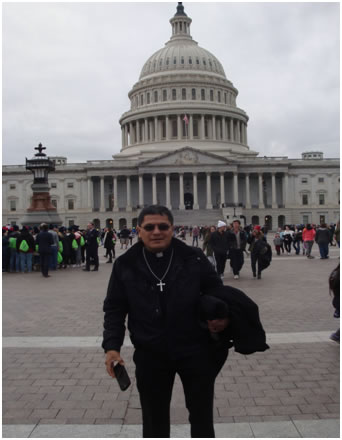 Father Nohe in front of the Capitol